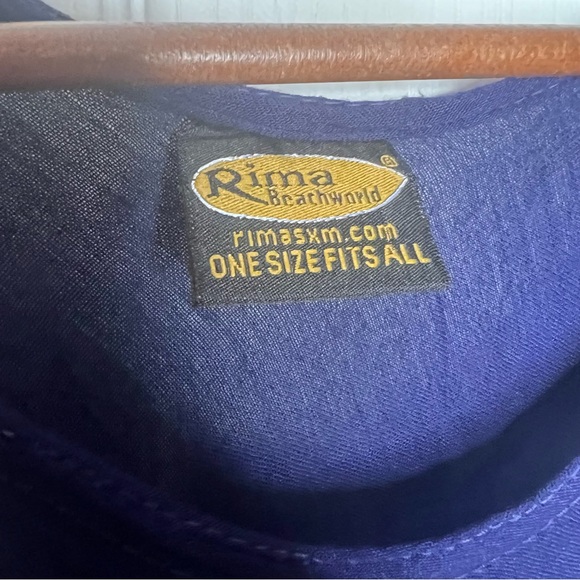 Rima Navy Sleeveless Embroidered Scarf Hem Dress beach cover up one size - Picture 8 of 9